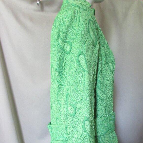 SALE Impressive 1960 Style Coat Dress in Lime Brocade - Picture 10 of 15